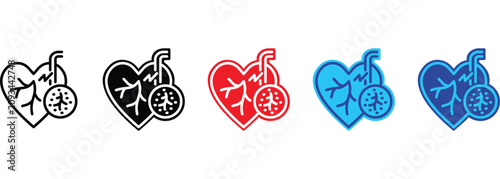 Cuadro en lienzo Myocarditis banner web icon line outline color vector illustration