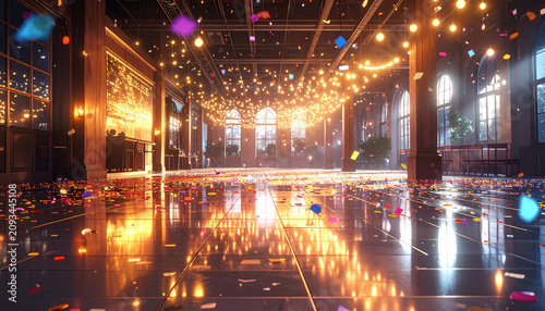 Futuristic Neon Hallway Interior