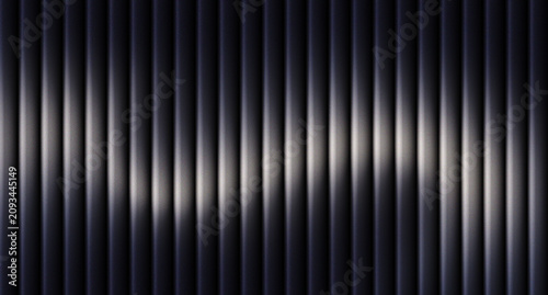 Abstract vertical stripes texture background with bright glowing white silver metallic lines wave, dark tech minimalist dynamic poster header cover wallpaper banner backdrop design