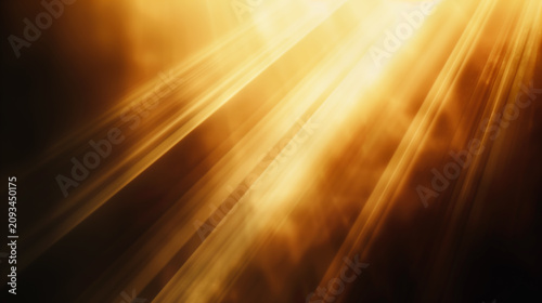 Abstract Golden Light Rays and Smoke Texture Background