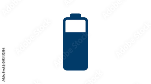 Schilderij op canvas Low Battery Icon - Blue Power Indicator on White Background