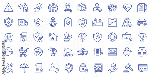 Photos Insurance and assurance icon set