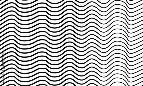 Fotografía Abstract high contrast black and white wavy lines create a mesmerising optical illusion that vibrates on a digital canvas