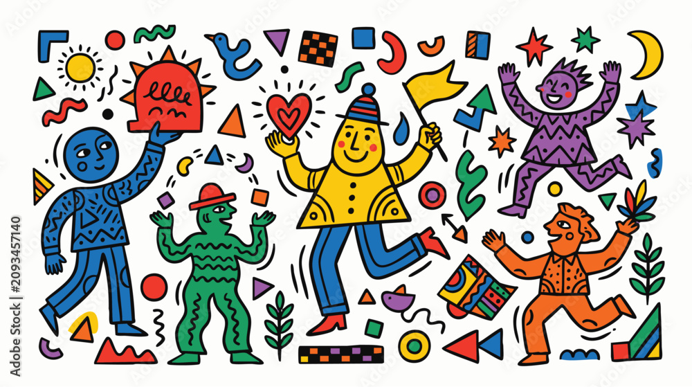 Fototapeta premium Festival Doodle Background