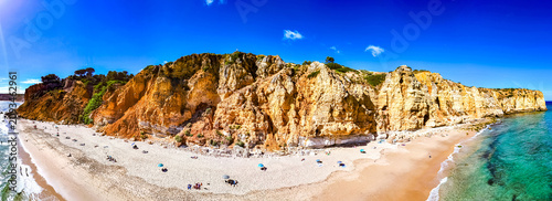 Panoramic view of Canavial Beach in Lagos, Algarve, Portugal