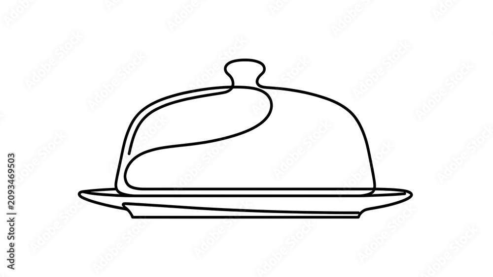 Fototapeta premium Cloche bell jar on plate white background.