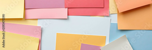 Creative Collage of Soft Pastel Colored Papers Layered for Design Background Ideas
