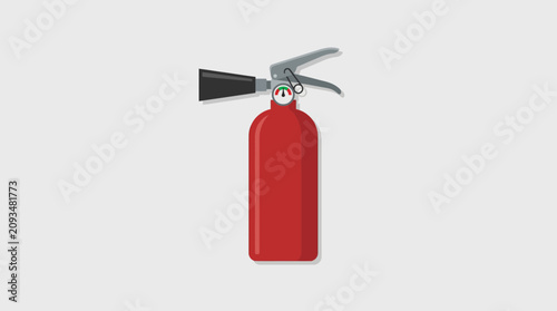 Foto Red fire extinguisher safety equipment isolated icon