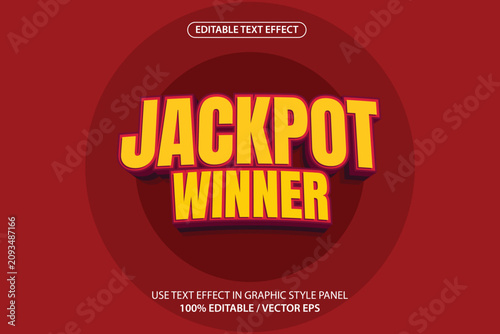 Premium jackpot winner text effect vector. Fully editable, suitable for posters, templates, etc.
