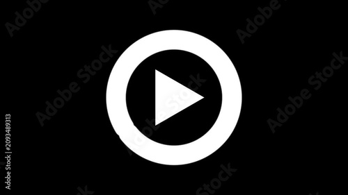 Play Button inside Loading Circle representing Video Buffering Loading and Waiting 4k Motion Graphics Video Footage Animation