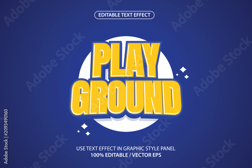 play ground vector text effect, suitable for posters and banners.