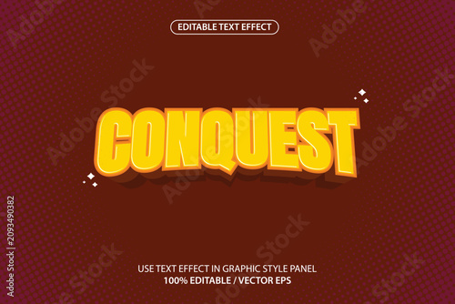 conquest vector text effect, suitable for posters and banners.