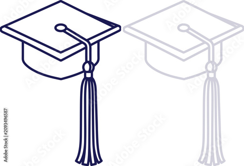 Fotografie Graduation cap mortarboard icon vector illustration for academic achievement and