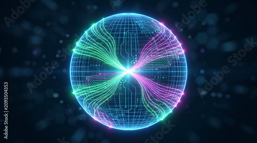 AI Brain Connection and Deep Learning Technology Background 
