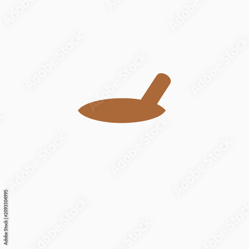 Illustration of a brown plow shape on a white background