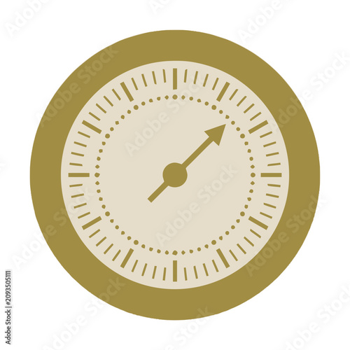 Vintage Pressure Gauge Dial with Needle Indicating Measurement