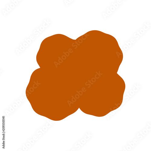 Abstract organic shape in warm brown on white background