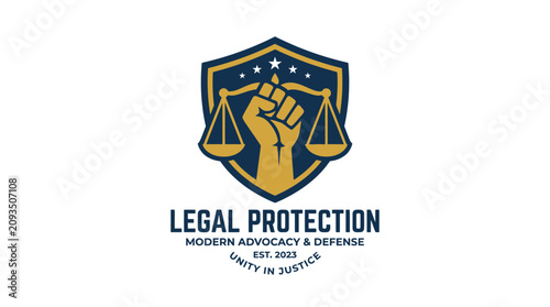 Tableau sur toile Logo for legal protection services organization.