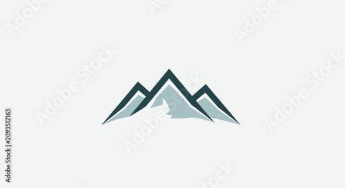 Geometric mountain peaks minimalist logo design