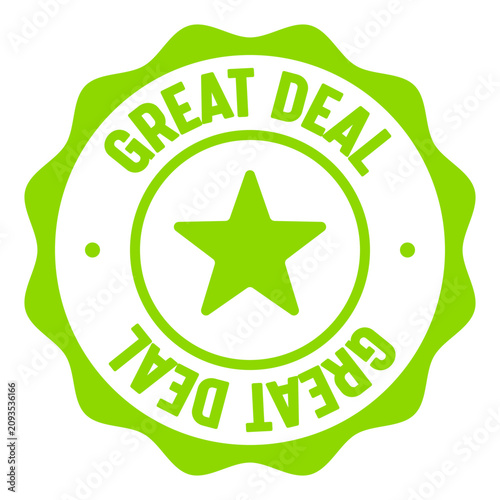 Konstfotografi great deal seal badge. great deal label sticker. Vector sign