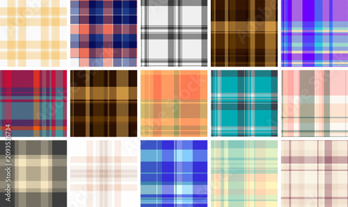 Bild auf Leinwand Plaid pattern set for ties and bowties