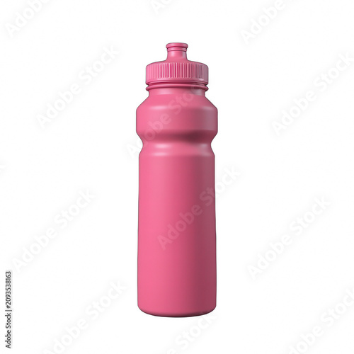 Pink sports water bottle isolated on black background