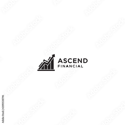Tableau sur toile Financial growth chart logo for business investment services with business inves