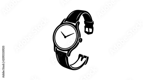 Konstfotografi Classic Wristwatch Silhouette with Leather Strap, Timekeeping Accessory