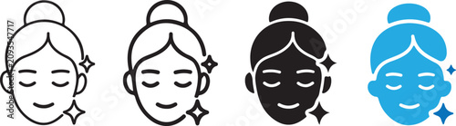 Quadro su tela Woman face skin care icons