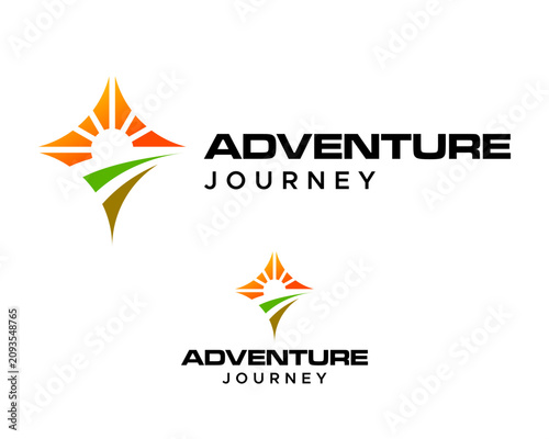 A logo design themed around travel and adventure.