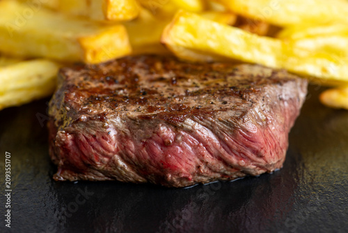 steak with fries
