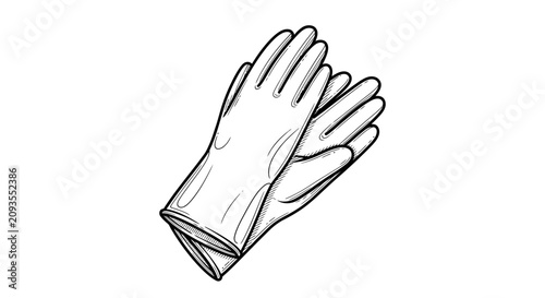 Bild auf Leinwand Pair of Yellow Protective Rubber Gloves for Cleaning