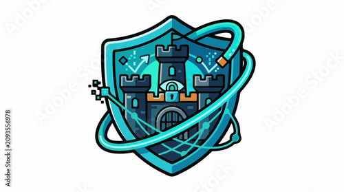Digital fortress with eye lock and data streams