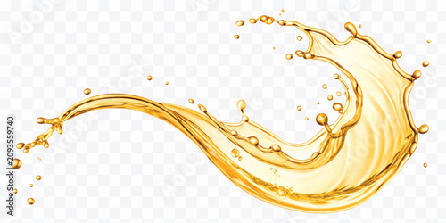 Fényképezés abstract 3d olive or engine oil wave splashing in different style isolated on wh