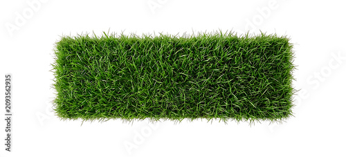 Green grass patch isolated on transparent background. Fresh lawn turf cutout. Natural landscaping element for design.