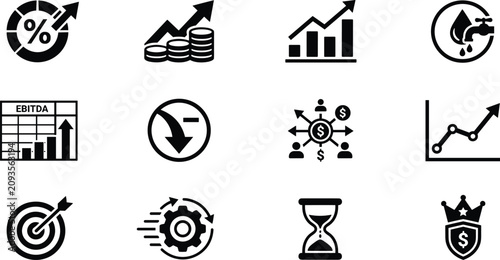 Schilderij op canvas Corporate Finance Performance Metrics and Business Revenue Analytics Indicator I