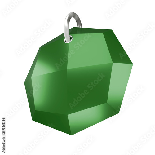 Glossy Green Empty Shape Isolated on White Background with Smooth Liquid Splash, 3D Abstract Color Drop and Premium Design Element