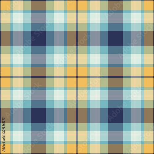 Marketing plaid seamless background, minimalist fabric check texture. Furniture tartan vector textile pattern in light and pastel colors.