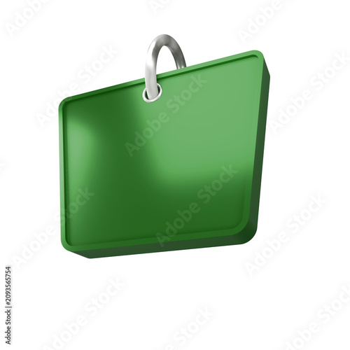 Glossy Green Empty Shape Isolated on White Background with Smooth Liquid Splash, 3D Abstract Color Drop and Premium Design Element