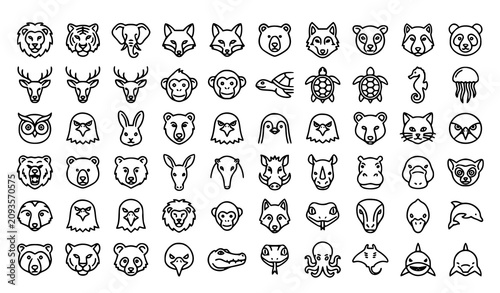 Photography Collection of minimalist animal head icons