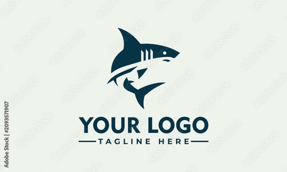 Naklejka premium Shark predator vector logo illustration for branding and identity design
