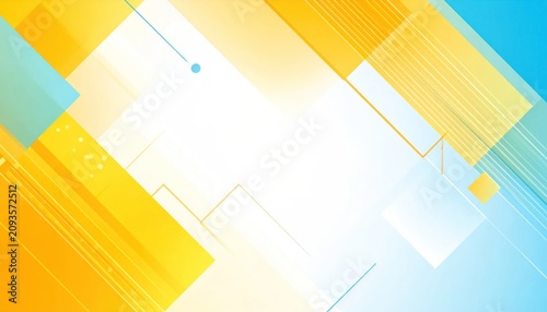 Abstract diagonal shapes in yellow and blue colors.