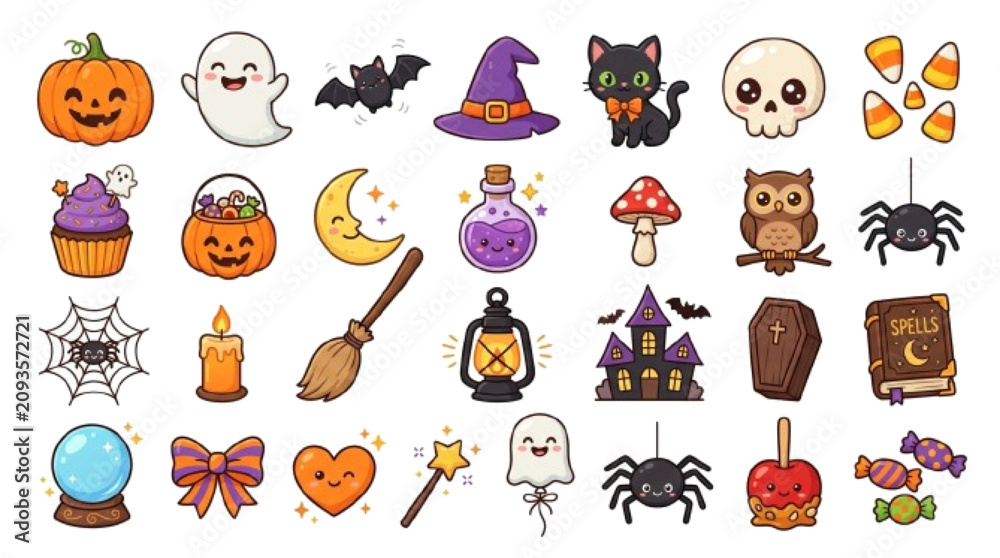 Fototapeta premium halloween icons set