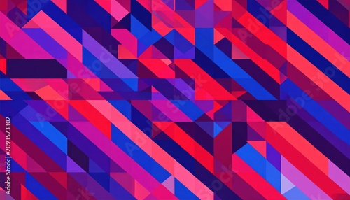 Abstract diagonal stripes pattern in red and blue colors.