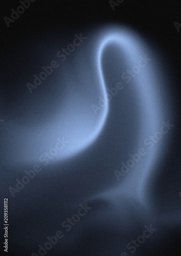 Soft blue light curves flowing through a dark void for minimalist digital background