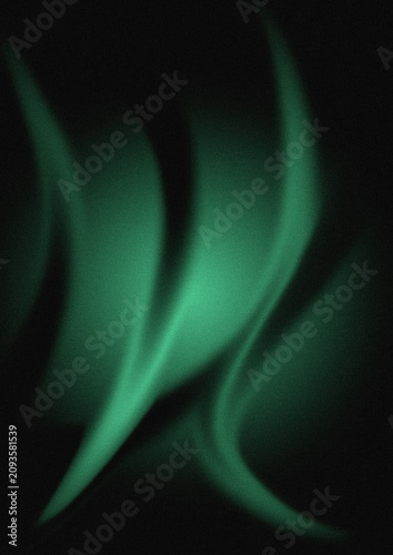 Vibrant green light waves flowing in a dark space for modern abstract backgrounds