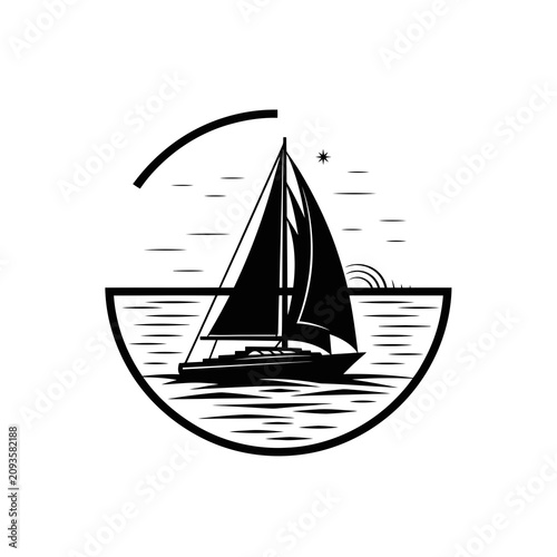 yacht silhouette vector