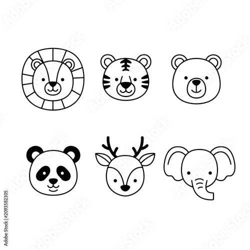 set of funny animals