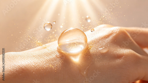 The liquid bead is still on the surface of the skin on the back of the hand, which can moisten the essence, measure it on the back of the hand, and be easily absorbed by the skin
