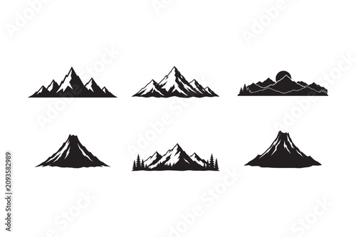 Mountain Range Silhouette Vector